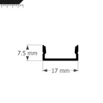 Perfil Led Alumínio Linear Sobrepor 17mm x 7,5mm - Ref: 203 - Imagem 2