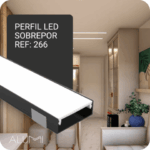 Perfil Led Alumínio Linear Sobrepor 35mm x 12mm - Ref: 266