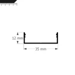 Perfil Led Alumínio Linear Sobrepor 35mm x 12mm - Ref: 266 - Imagem 2