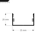 Perfil Led Alumínio Linear Sobrepor 35mm x 20mm - Ref: 252 - Imagem 2