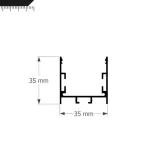 Perfil Led Alumínio Linear Sobrepor 35mm x 35mm - Ref: 230 - Imagem 2