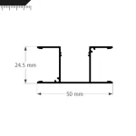 Perfil Led Alumínio Linear Sobrepor 50mm x 24,5mm - Ref: 249 - Imagem 2