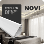 Perfil Led Alumínio Linear Sobrepor RodaTeto 80mm X 80mm REF:262