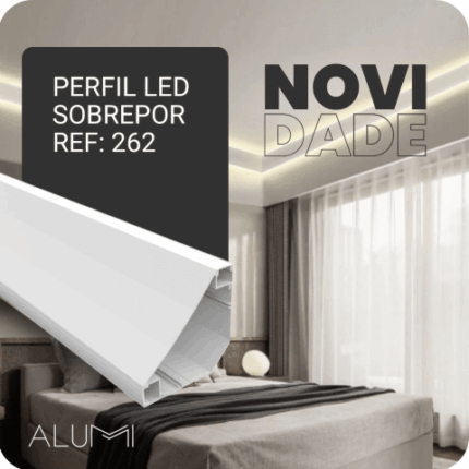 Perfil Led Alumínio Linear Sobrepor RodaTeto 80mm X 80mm REF:262