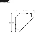 Perfil Led Alumínio Linear Sobrepor RodaTeto 80mm X 80mm REF:262 - Imagem 2