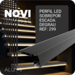 Perfil LED de Alumínio Linear para Escada e Degrau 75mm x 30mm