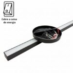 Arandela de Parede C/ Canopla Redonda Central Luz Indireta 1 Metro - Imagem 4